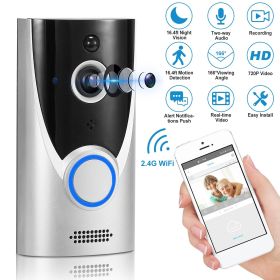 WiFi Video Doorbell Wireless Door Bell 720P HD WiFi Security Camera - White