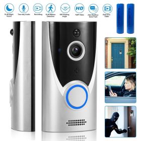 WiFi Video Doorbell Wireless Door Bell 720P HD WiFi Security Camera with Two-way Talk PIR Motion - White