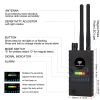 G528B Radio Detector; Multi-Functional Full-Range RF Wireless Signal Radio Detector 1MHz-8GHz Range Adjustable Sensitivity - black