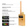 G319G  Bug GPS Camera RF Signal Detector Set GPS Tracker Wireless Camera Amplification Ultra-High Sensitivity GSM Device Finder - gold